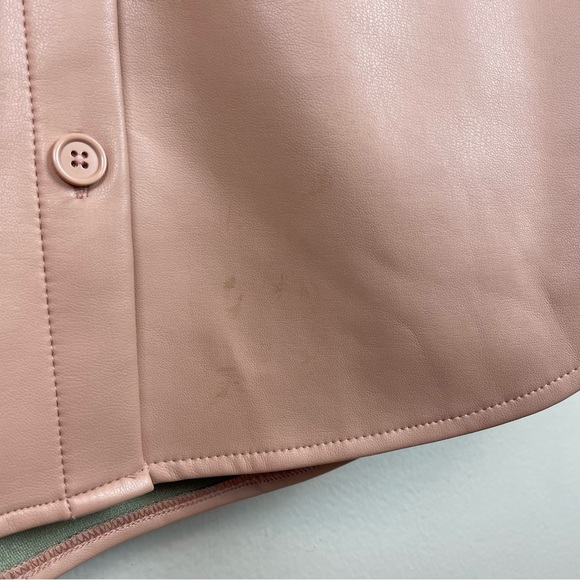 French Connection Vegan Leather Crolenda Oversized Shirt Size Small - Picture 11 of 11